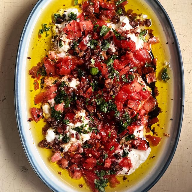 Burrata with Crispy Pancetta and Tomatoes
