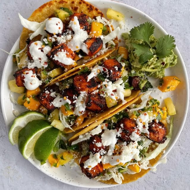 Sweet n Spicy Salmon Tacos with Mango Salsa
