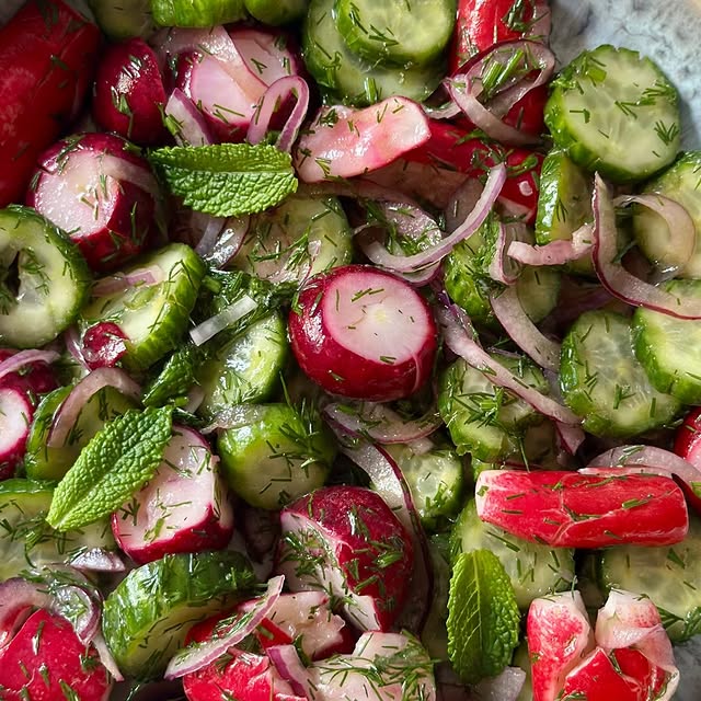 Smashed Radishes Salad