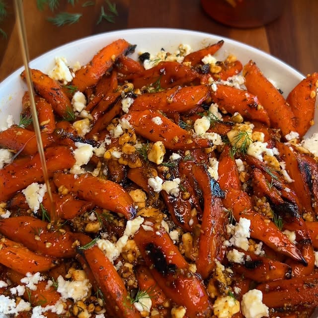 HONEY ROASTED CARROTS with FETA & DILL!