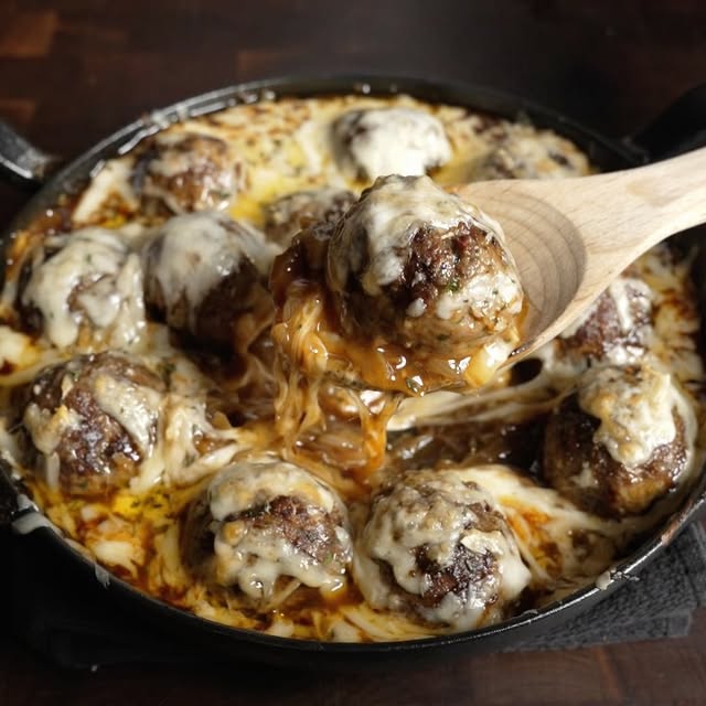 French onion meatball sub